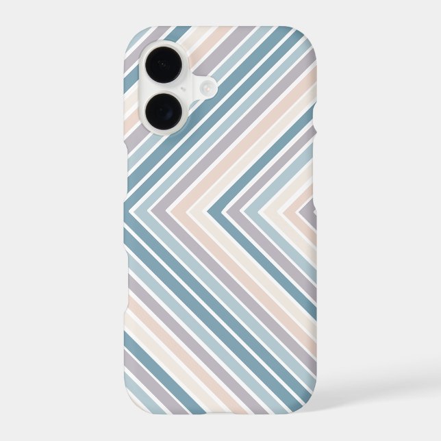 Blue Tan stripes Iphone Case (Back)