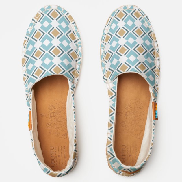 blue and white espadrilles