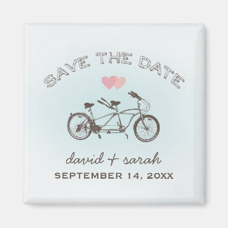 Blue Tandem Bicycle Save The Date Magnet