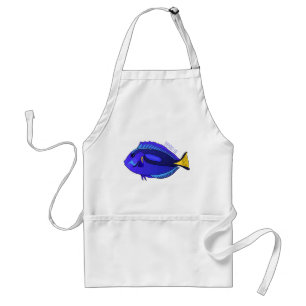 Blue tang fish cartoon illustration adult apron