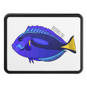 Blue tang fish cartoon illustration hitch cover
