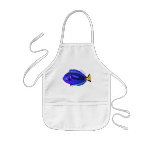 Blue tang fish cartoon illustration kids' apron