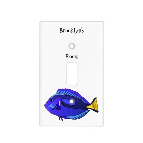 Blue tang fish cartoon illustration light switch cover