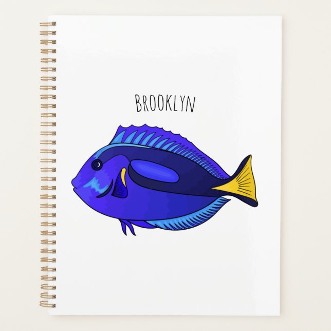 Blue tang fish cartoon illustration  planner (Front)
