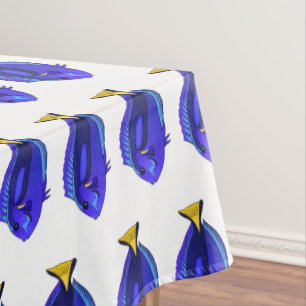 Blue tang fish cartoon illustration tablecloth