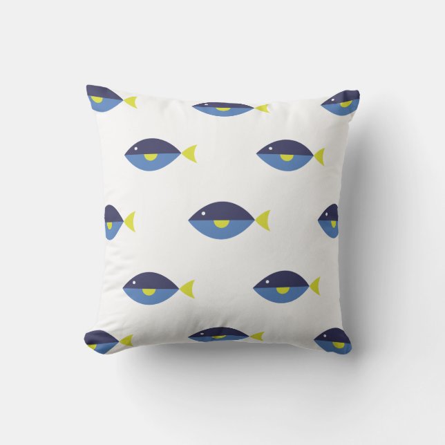 Blue Tang Outdoor Pillow (Front)