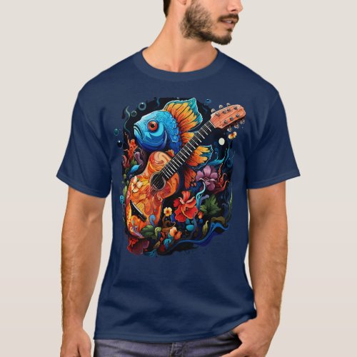Blue Tang Playing Guitar T_Shirt