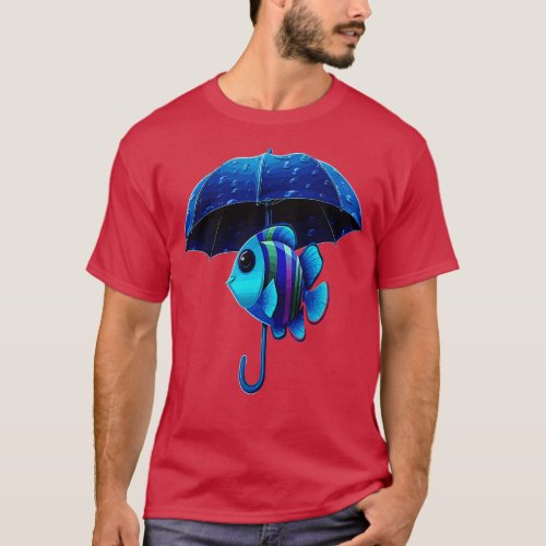 Blue Tang Rainy Day With Umbrella T_Shirt
