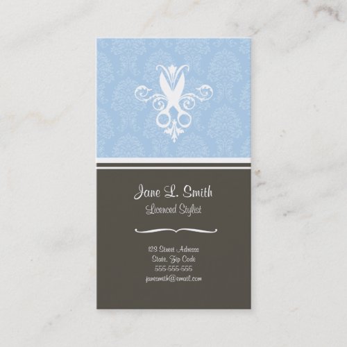 Blue Tapestry Scissors Business Card Templates