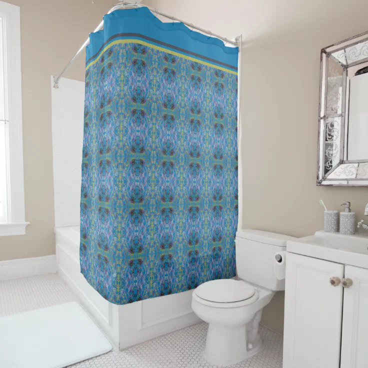 Blue Tapestry Shower Curtain | Zazzle