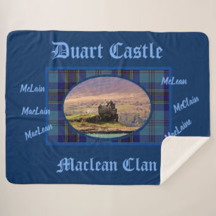 Blue Tartan MacLean Clan's Scottish Duart Castle Sherpa Blanket