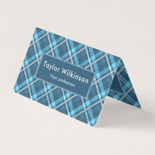 Blue Tartan Pattern Business Card