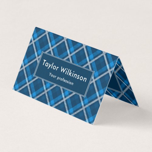 Blue Tartan Pattern Business Card