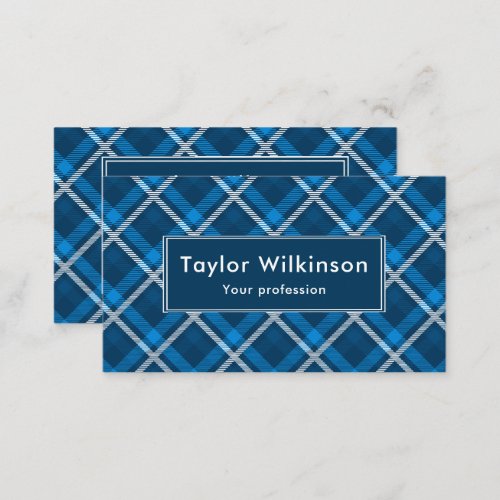 Blue Tartan Pattern Business Card