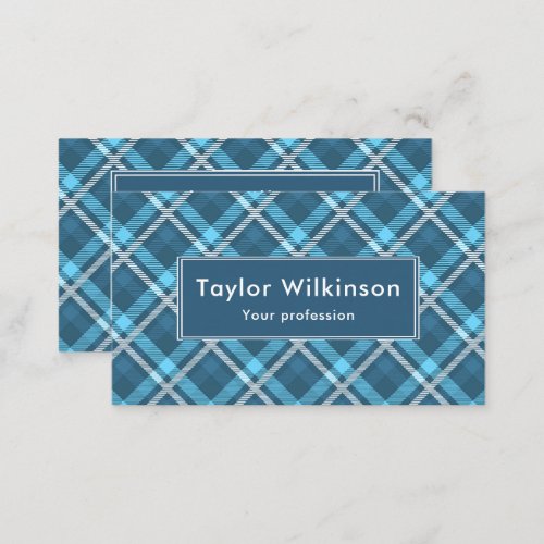 Blue Tartan Pattern Business Card