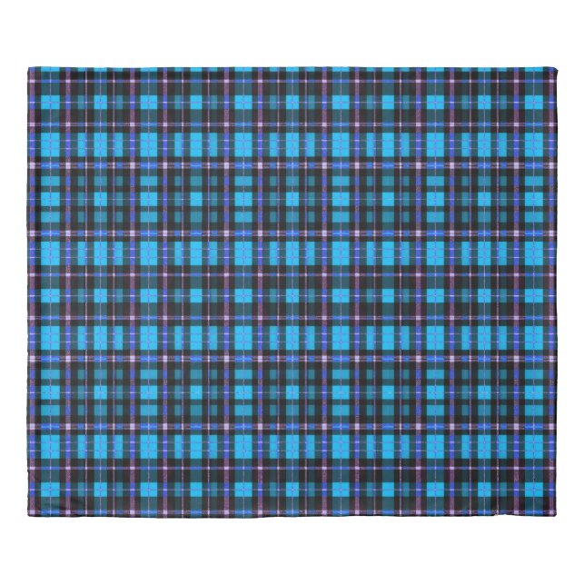 🧵Blue Tartan Pattern Elegant Traditional  Duvet Cover (Front)