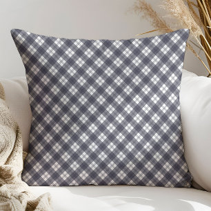 Blue Tartan Pillow Stylish Gift for His Man Cave