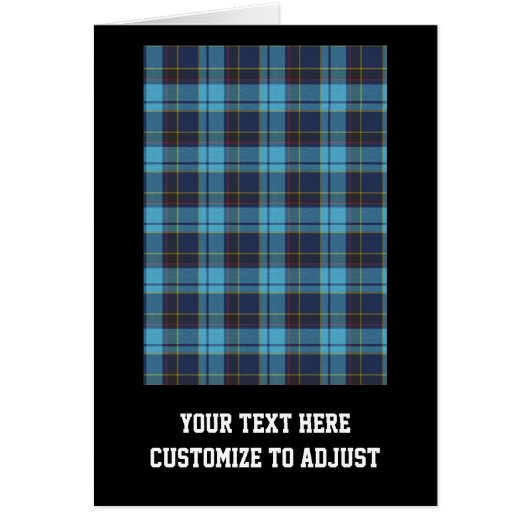 Blue tartan plaid cards (Front)