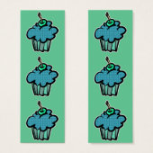 blue tartan plaid cupcake bookmark (Front & Back)