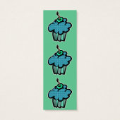 blue tartan plaid cupcake bookmark (Back)