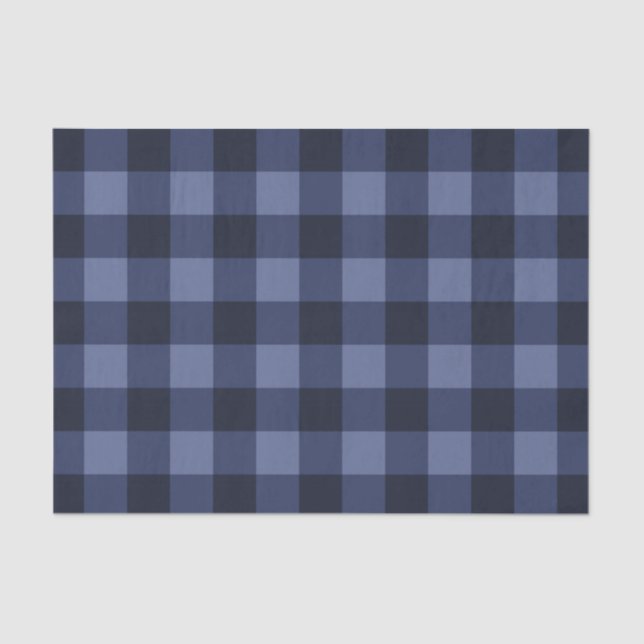 Blue Tartan Plaid Pattern Print Tissue Paper (Front)