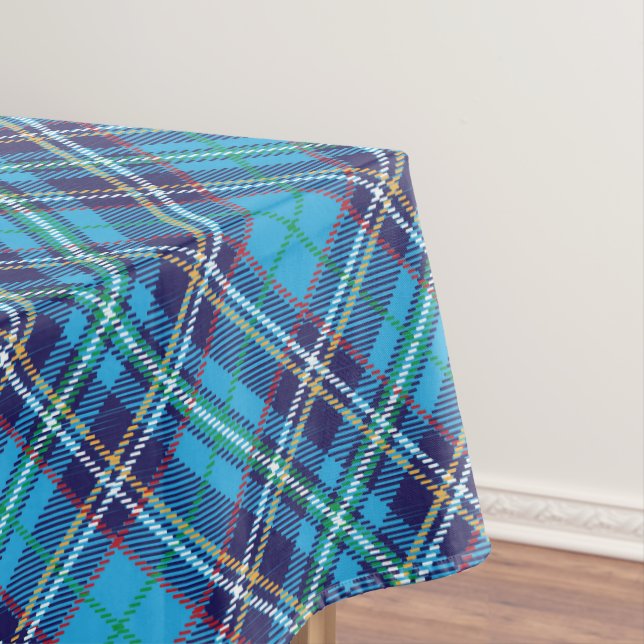 Blue Tartan Plaid Tablecloth (In Situ)