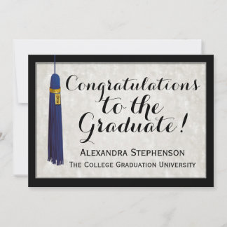 Blue Tassel Congratulations Graduate Graduation Invitation