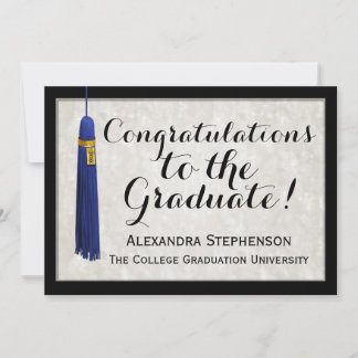 Blue Tassel Congratulations Graduate Graduation Invitation