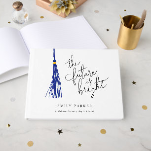 Blue Tassel The Future Is Bright Graduation Guest Book