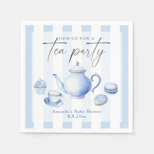 Blue Tea Party Baby Shower Napkins