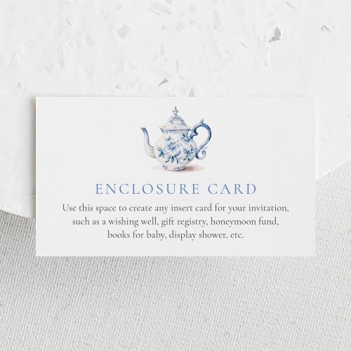 Blue Tea Party Custom Enclosure Card