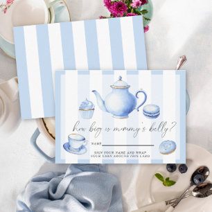 Blue Tea Party How big is mommy's belly  Enclosure Card
