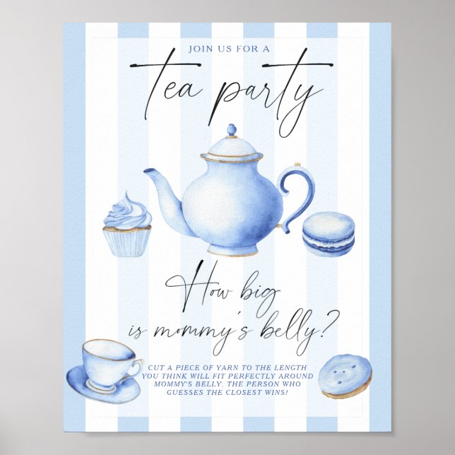 Blue Tea Party How big is mommy's belly game  Poster (Front)