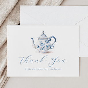 Blue Tea Party Thank You Note Card