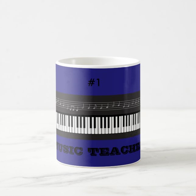 BLUE TEACHER APPRECIATION PIANO MUSIC MORPHING MUG (Center)