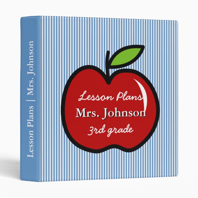 Blue teacher school binder | lesson plan book (Front/Spine)