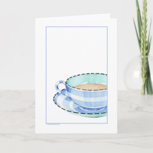 Blue Teacup Greeting Card