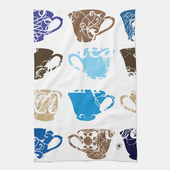 blue teacups towel (Vertical)