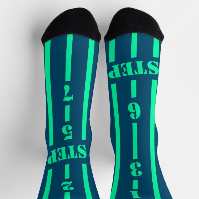 Blue teal 123 step bachata instructor  socks (Top)