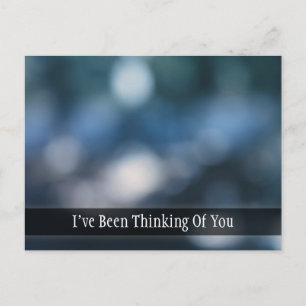 Blue & Teal Abstract Bokeh Photo, Thinking of You Postcard