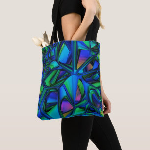 Blue & Teal Abstract Pattern Tote Bag