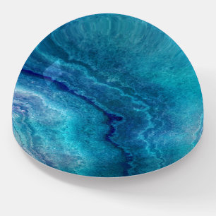 Blue Teal Agate Texture  Paperweight
