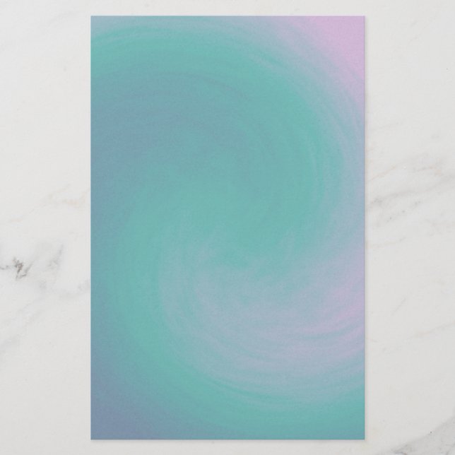 Blue, Teal and Purple Swirl Stationery (Front)