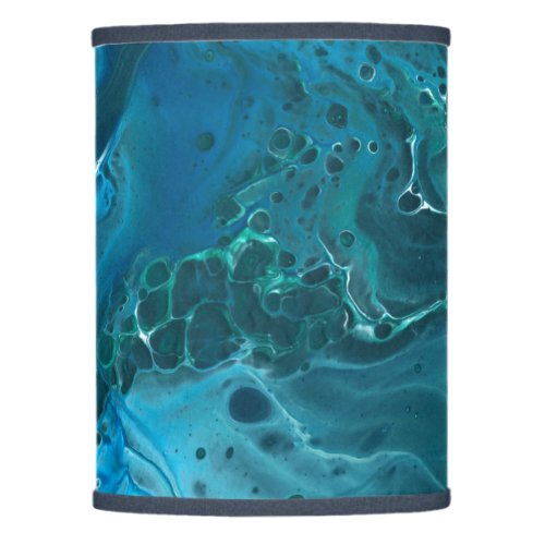 Blue Teal Aquamarine Marble Acrylic Abstraction Lamp Shade