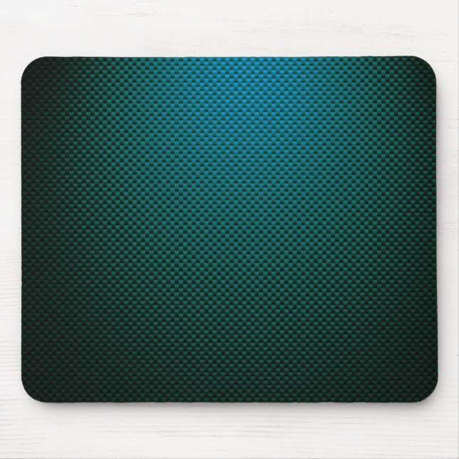 Blue teal black carbon fiber patterned mouse pad (Front)