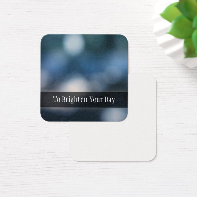 Blue & Teal Bokeh Photo Abstract Art Message Cards (Desk)