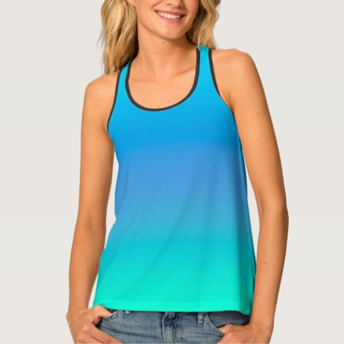 Blue &amp; Teal Color Blend Yoga or Tank top