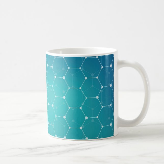 Blue Teal DNA Pattern Coffee Mug (Right)