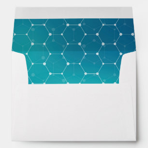 Blue Teal DNA Pattern Envelope