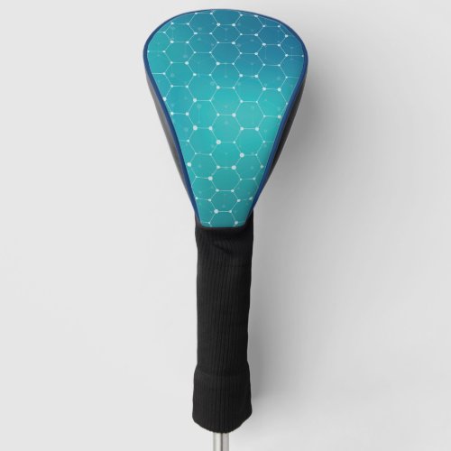 Blue Teal DNA Pattern Golf Head Cover